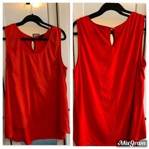 Red Blouse with Sequence Throughout the Front